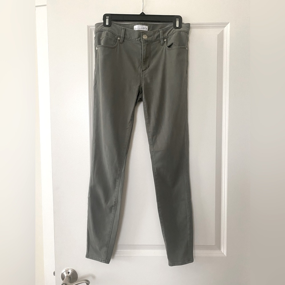 LOFT faux suede army green legging pants - sz 27